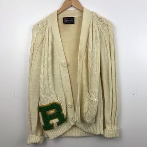Vintage 80s Letterman Cardigan acrylic